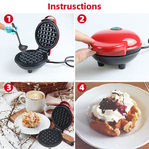 Mini Waflera Eléctrica Portátil, Máquina para Hacer Sándwiches y Desayunos, Máquina para Hornear Pasteles y Waffles, Electrodomésticos Multifuncionales para el Hogar - Product Image 4