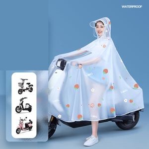 D5795 <span class=keywords><strong>Capa</strong></span> de Lluvia Larga de PVC para Bicicleta Eléctrica para <span class=keywords><strong>Mujer</strong></span> - Diseño Elegante y Extra Grande para Lluvia Intensa - Product Image 1