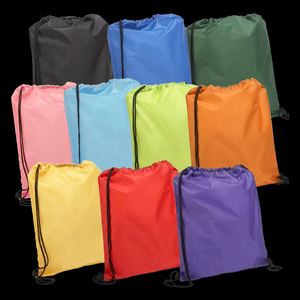 Promotional Wholesale Custom Logo Polyester Nylon 30Cm Shop <b>Backpack</b> <b>Drawstring</b> Bags for Gym Sport - Product Image 2