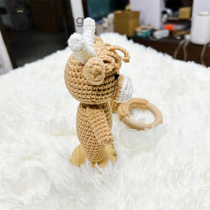Hilo hecho a mano de punto dinosaurio Amigurumi <span class=keywords><strong>Bebe</strong></span> vaca ganado Safari animales para Recién Nacido Baby Shower regalos - Product Image 5