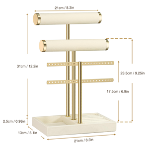 3 Layer <b>Jewelry</b> Stand Display Rack Earing Necklace Bracelet T-bar Storage Holder Metal Display Rack - Product Image 2