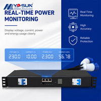 Interruptor de Circuito 2P para Minería, PDU Inteligente de 1U para Montaje en Rack, Regleta de Alta Potencia de 32A con Tomas Mixtas Alemanas y C19 para Gabinete