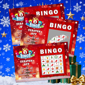 Bingo thẻ cào tùy chỉnh in ấn Scratch Win UV lớp phủ đầy đủ màu sắc thiết kế cho Giáng sinh - Product Image 4