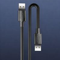 Cable USB 2.0 Tipo A Macho a Macho de Alta Velocidad para Sincronización de Datos, para Teléfono, Banco de Energía, Unidad Flash USB