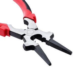 Ergonomic <strong>Long</strong> <strong>Nose</strong> MIG Welding Plier Rounded Hammer Face Serrated Jaw Surface Spring Loaded Vinyl Coated Handle for DIY OEM - Product Image 6