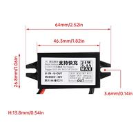 Convertisseur étanche 6-30V vers 5V 9V 12V 24W, module abaisseur de tension DC-DC QC2.0/3.0, adaptateur d'alimentation avec connecteur USB-A femelle/Type C