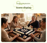 Jeu de Mahjong Astrologie 160 Pièces Tuiles Florales Dorées Célestes Points Saturne Fiches Fleur Marbrées Dos Marbré Design de Luxe
