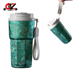 CZFIT Tasse à café en titane pur simple et haut de gamme, tasse isotherme à double paroi, cadeau d'affaires portable personnalisable - Product Image 1