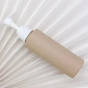 Bouteille en plastique à pompe cylindrique vide personnalisée de 100 ml, 300 ml, 500 ml pour lotion, shampoing, gel douche, savon liquide pour les mains, crème pour le visage - Product Image 4