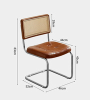 Marcel Breuer Cesca Cadeiras chaises de salle à manger en bois massif rotin naturel noir avec bras pour la maison cuisine hôtel école salle utilisation