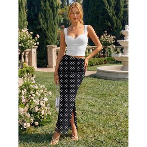 Pencil <b>Skirt</b> Women High Waist Printed Mesh Chiffon Tight Fit Slit <b>Long</b> <b>Skirt</b> <b>Summer</b> Outfit 2026 - Product Image 2