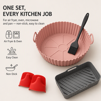 Meilleures ventes : Paniers et doublures réutilisables en silicone pour friteuse à air, pour plats et moules de cuisson, ustensiles de cuisson