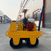 Compacteur vibrant à double tambour de 500 kg à moteur diesel/essence, mini-compacteur pour la réparation des routes en terre et en asphalte