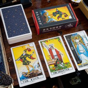 Klassische Professionelle Kollektion Kado Anpassbare Heißprägung 78 Vollplastik Abgerundete Tarotkarten für Anfänger Parteigebrauch Maßgefertigt - Product Image 6