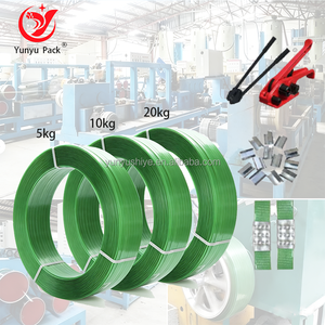 Vente en gros de sangles en polyester PET vert de 16 à 19 mm, ruban en acier plastique, sangle de cerclage, sangle d'étanchéité pour cartons, pour l'emballage - Product Image 1