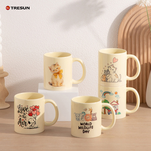 Mug en porcelaine imprimé avec logo personnalisé, cadeau personnalisé, mug à café en céramique jaune, marque de café, promotionnel - Product Image 2