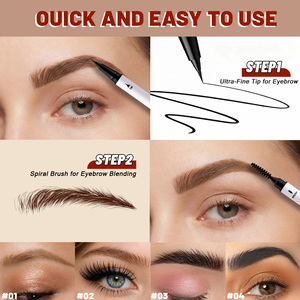 Crayon à sourcils double embout végétalien longue tenue, ultra fin, à micro-pointes de haute qualité pour sourcils sauvages, marque privée - Product Image 3