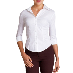 Nouvelle Arrivée Chemisier en Satin Blanc à Manches Longues pour Femme, Idéal pour le Bureau et les Occasions Formelles, Vente Chaude, Teint Uni - Product Image 2