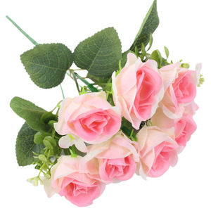 Magnifique bouquet de 7 petites roses artificielles couleur automne pour décoration de gâteaux et mariages - Product Image 2