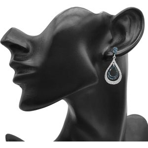 Pendientes de diamantes Ornaatis de 1.70 quilates de peso total, corte redondo, blanco azul, plata de ley 925 natural mejorada, joyería de boda para mujer - Product Image 3