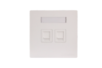 Placa de pared Ethernet RJ45 de doble puerto de alta calidad de 86 mm para cableado estructurado