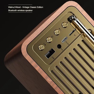 JY82 Enceinte Bluetooth Portable en <span class=keywords><strong>Bois</strong></span> Style Radio Vintage Mini Rétro - Product Image 4