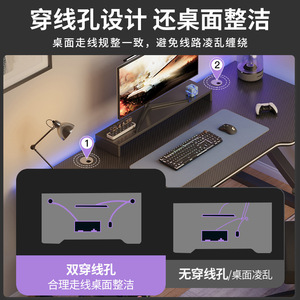 Z Shape Gaming Desk Artificial Board <b>Study</b> <b>Table</b> With Detachable Design For Home Office Use - Product Image 4