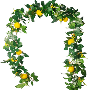 Rancheng pour décoration de Noël intérieure transfrontalière Artificielle Citron Vigne <span class=keywords><strong>Plante</strong></span> Verte Arrangement Rotin Naturel Réel - Product Image 1