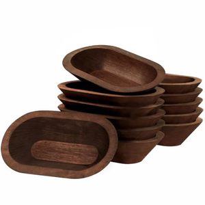 Wooden <b>Dough</b> <b>Bowl</b> Oval Serving <b>Bowl</b> Rustic Food Serving <b>Bowl</b> for Salad Fruit Party Kitchen - Product Image 1