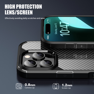 Per <span class=keywords><strong>iPhone</strong></span> 16 custodia nera in fibra di carbonio traslucido antigraffio <span class=keywords><strong>Cover</strong></span> del telefono antiurto per <span class=keywords><strong>iPhone</strong></span> <span class=keywords><strong>11</strong></span> 12 13 14 15 16 Pro Max - Product Image 3