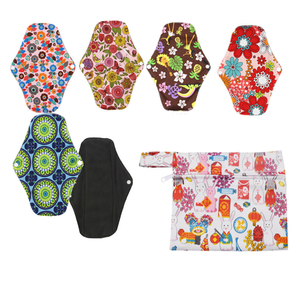Super Absorbent &amp; Leak-Proof <strong>Period</strong> Care with Printed Washable Design - Reusable Bamboo Charcoal Sanitary <strong>Pads</strong> for Maternity - Product Image 4