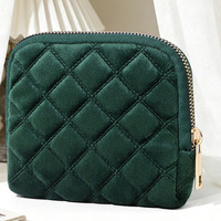 Petite trousse de voyage vintage pour bijoux, mini sac à fermeture éclair en velours, pochette organisatrice pour bracelets, bagues, boucles d'oreilles, sac de rangement pour bijoux