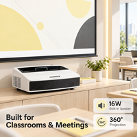 Projecteur laser UST CAAVITS OEM 0.235 4800lm WXGA 3LCD à ultra courte focale pour salle de réunion, fabricant de marque personnalisée