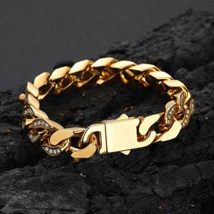 Pulsera Unisex de Tungsteno con Incrustaciones de Circonio de 12 mm, Estilo Hip-Hop Europeo Americano, Cadena Cubana Pulida de Cuatro Lados, Alta Calidad - Product Image 1