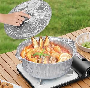 1800ml Hoge Kwaliteit Groothandel Aluminiumfolie Wegwerp Bakjes Voedselveilige Aluminiumfolie Schaal Aluminiumfolie Verpakking met Deksel - Product Image 5