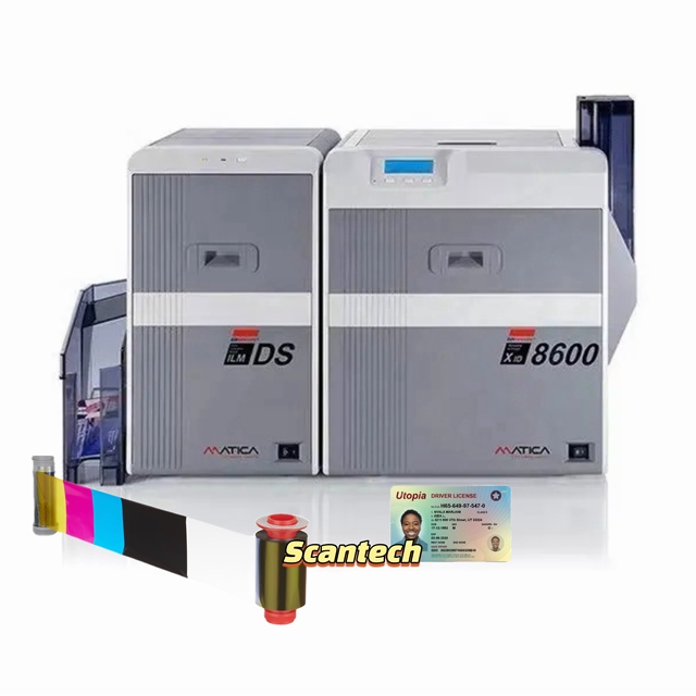 High Definition Matica XID8600 PVC Card Printer 600 Dpi Plastic Retransfer Card Printer Double Sided Rfid  Card Printer