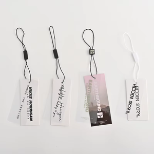 Custom Logo Brand Name Clothing Tags <strong>Labels</strong> Paper Hangtags with <strong>String</strong> for Shoes Bags and Own Fashion Design Clothing - Product Image 2