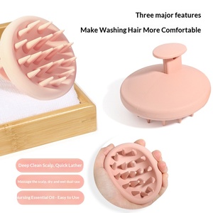 Pettine Massaggiante con <span class=keywords><strong>Punta</strong></span> Morbida all'Ingrosso, Spazzola per Styling Capelli e Massaggio del Cuoio Capelluto, Pettine in <span class=keywords><strong>Silicone</strong></span> per Shampoo su Capelli Bagnati e Asciutti - Product Image 3