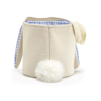 Panier de rangement en toile personnalisé avec un adorable visage de lapin, panier de Pâques pour la chasse aux œufs, cadeaux