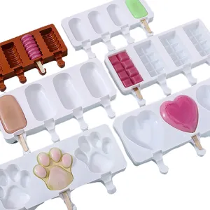 Tái sử dụng Silicone Kem Khuôn Silicone Kem Popsicle Khuôn Silicone khay đá Popsicle khuôn