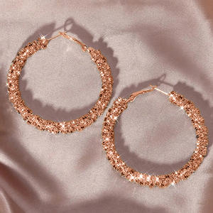 Pendientes de Aro E4161 en Oro Rosa con Cristales de Circonita, Joyería de Lujo para Mujer para Fiestas - Product Image 4