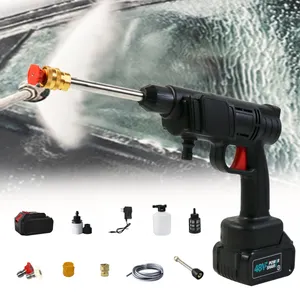 24V High Pressure Cordless Car Washer Wireless Spray Portable Water Gun Cleaning Machine for Irrigation with Lithium Battery