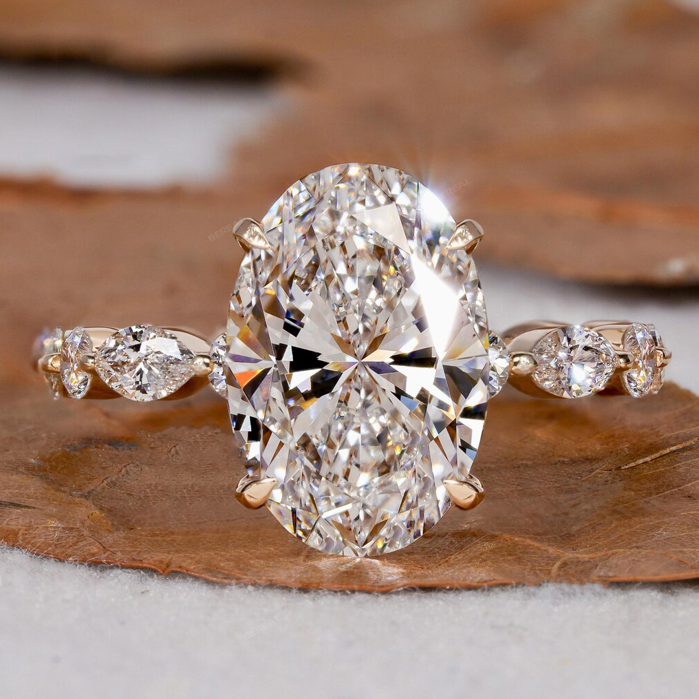 oval solitaire diamond ring