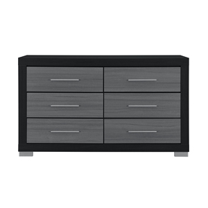 Commode moderne en bois noir et gris - Durable pour chambre à coucher et usage hôtelier - Product Image 1