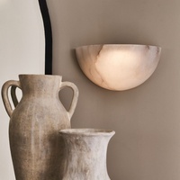 Luminaire mural LED en cuivre avec fond en marbre de style Wabi-Sabi pour maison d'hôtes, salon, chambre, bureau, balcon, couloir