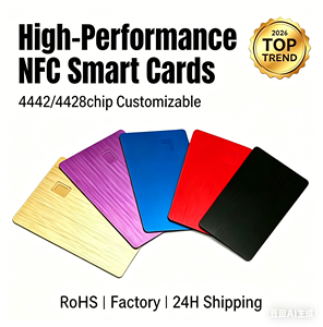 Carte de visite métallique personnalisable RFID 13,56 MHz avec fente pour puce de paiement, bande magnétique, bande de signature, mini-étiquette, marque CLF - Product Image 3