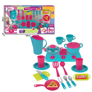 Ensemble de jeu de cuisine pour enfants, four à gaz simulé, vaisselle, ustensiles de cuisine, casseroles, poêles, jouets de cuisine en plastique pour garçons, filles et tout-petits - Product Image 4