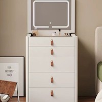 Table de toilette blanche personnalisée pour chambre à coucher, avec miroir et tabouret escamotable intégré, pour mobilier de chambre