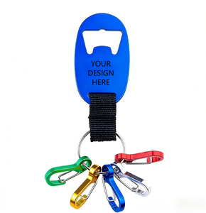 Custom Logo Durable Zinc Alloy Keychain Bottle Openers with Carabiners and Letterpress Printing for Promotional Giveaways