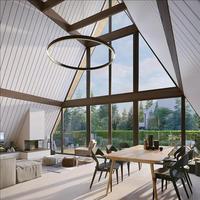 Maison de vacances triangulaire préfabriquée à cadre en A rapidement assemblée pour salon maison préfabriquée à structure en acier